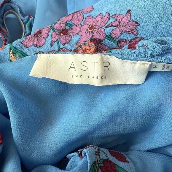 ASTR The Label blended blue knee length crepe sundress tea dress M medium - Picture 10 of 16